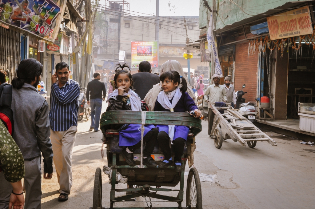 Indian Girls on Rickshaw