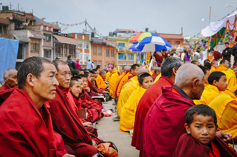 Monks at Boudhanath Stupa, Kathmandu