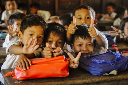 Cambodian school children