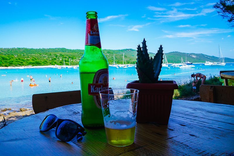 Beer at Sakarun Beach, Croatia