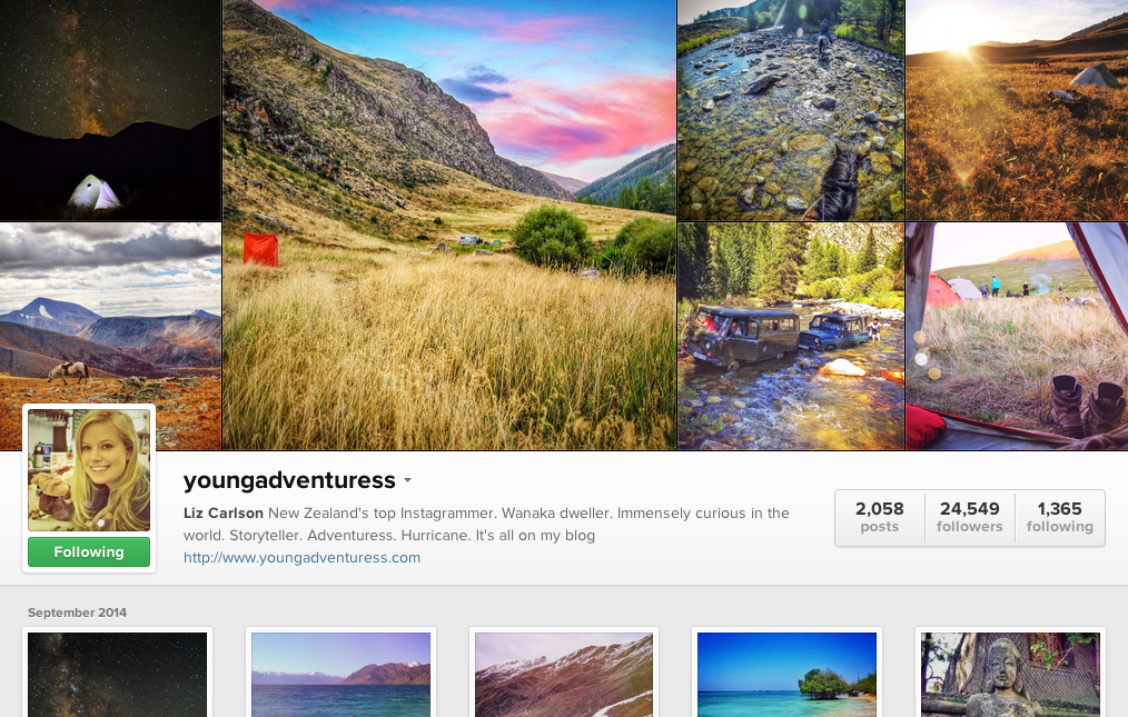 Young Adventuress, Instagram Accounts, travel