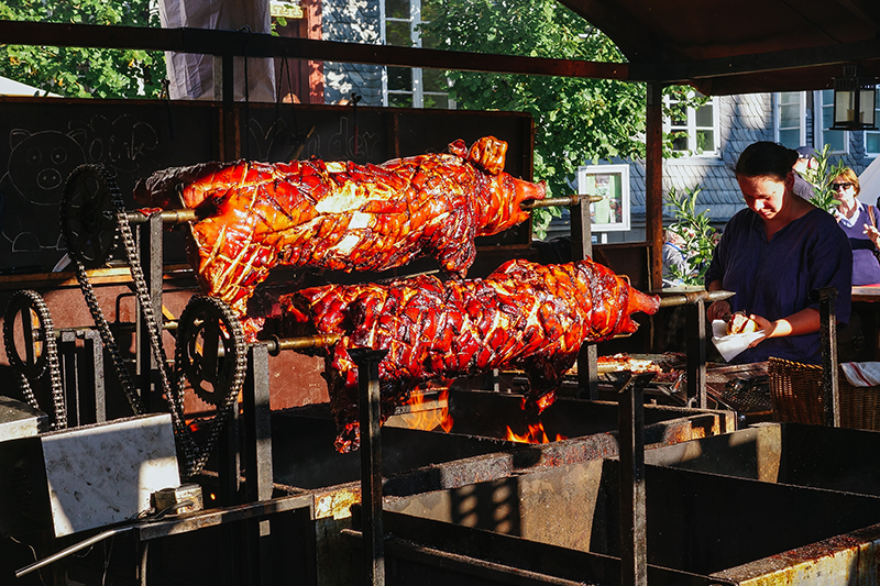 Pig on the spit, Goslar, Germany