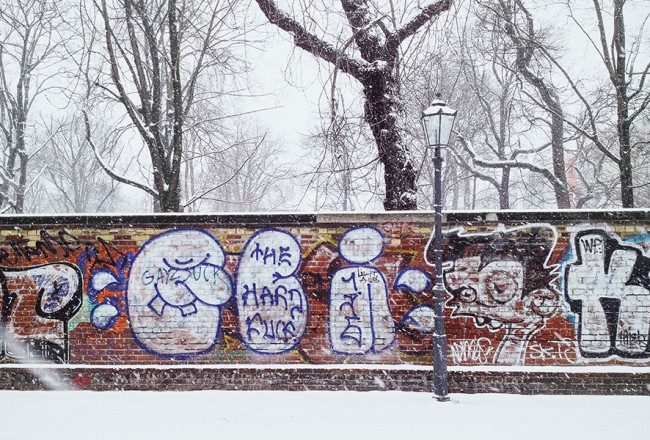 Berlin, snowy street, winter