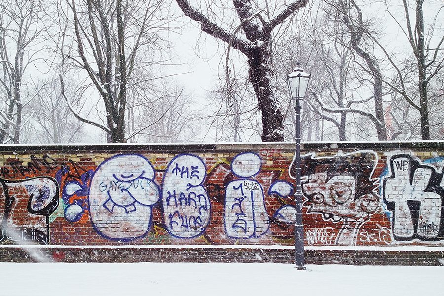 Berlin, snowy street, winter