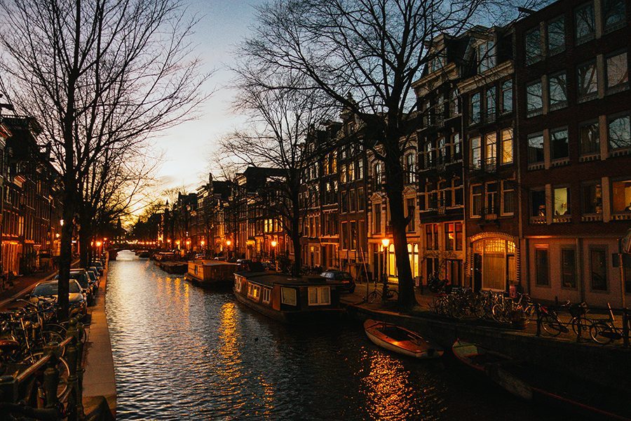Amsterdam at night, canal