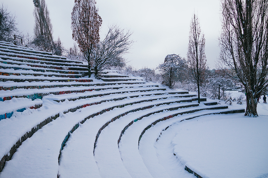 Berlin mauerpark in the snow