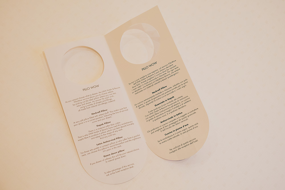 UNA Hotel Bologna, Pillow Menu