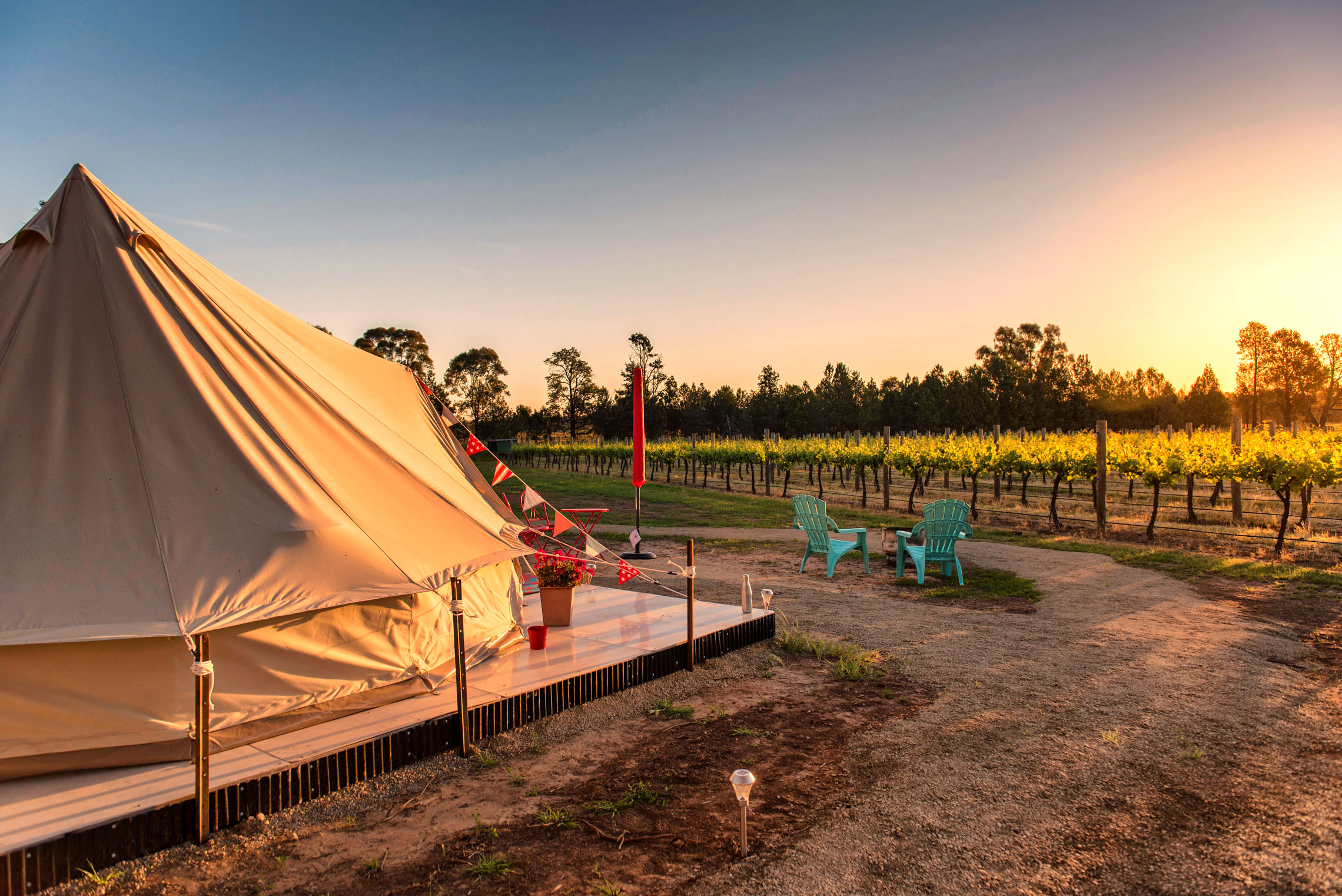 Glamping, Cofield Wines, Rutherglen