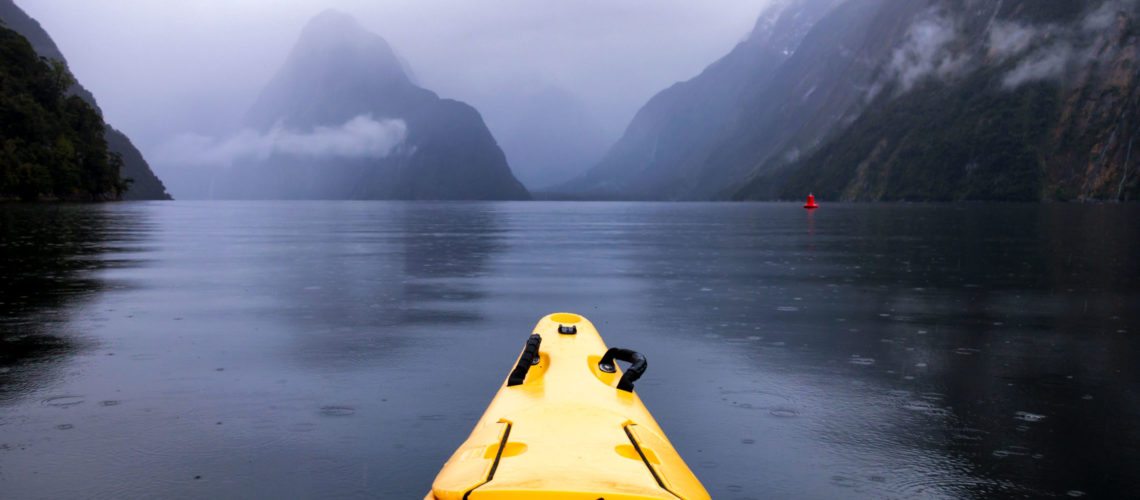 Kayaking in Milford Sound, New Zealand