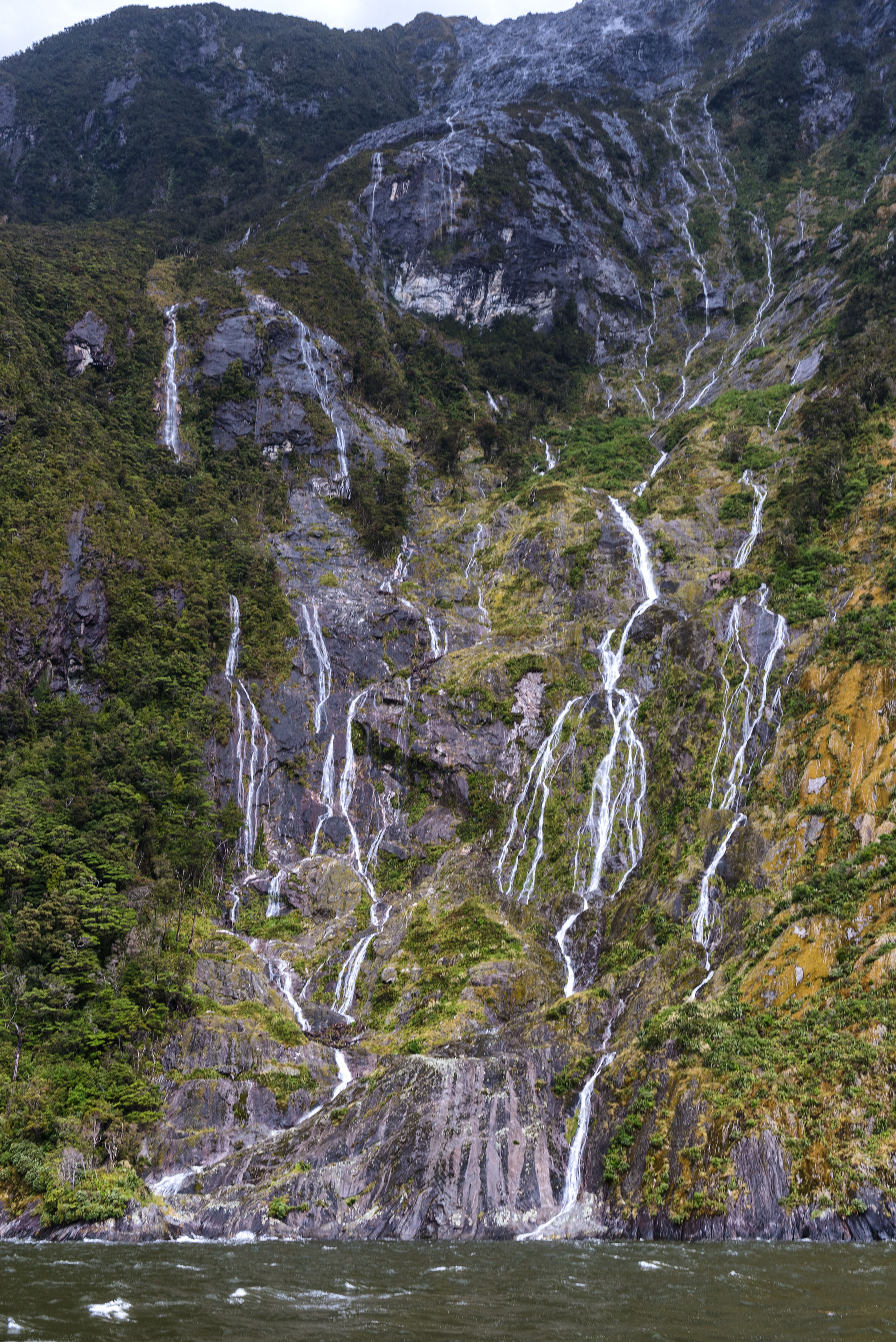 Milford Sound waterfalls, New Zealand