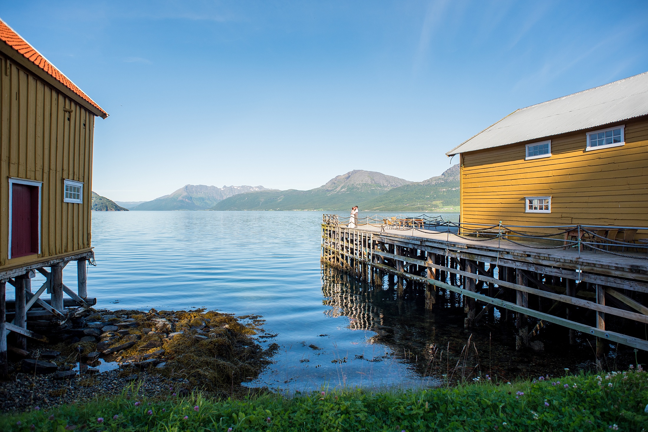 Pros and Cons of a Destination Wedding. Photo of a bride and groom in Norway.