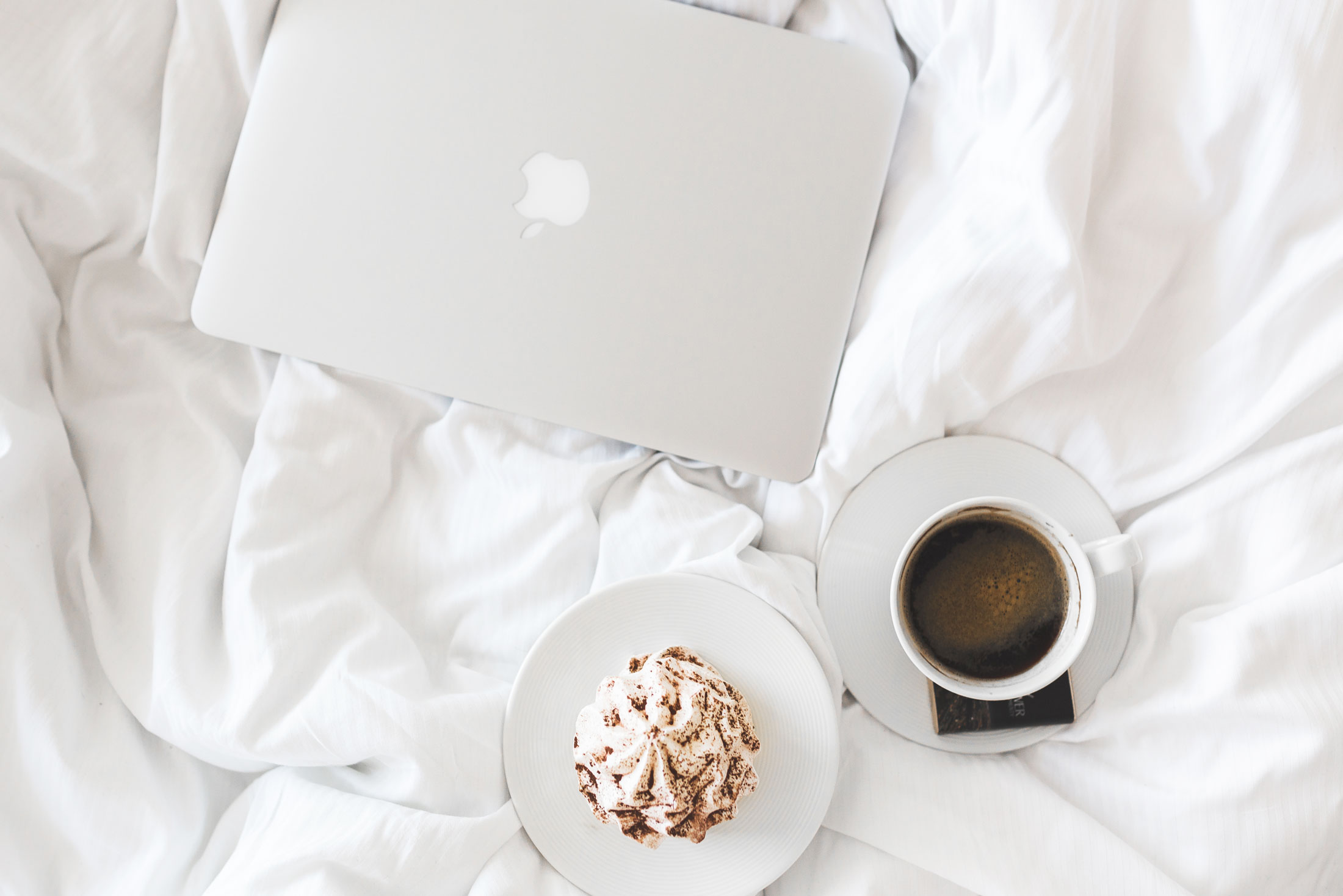Blogging Tasks, Laptop, Bed